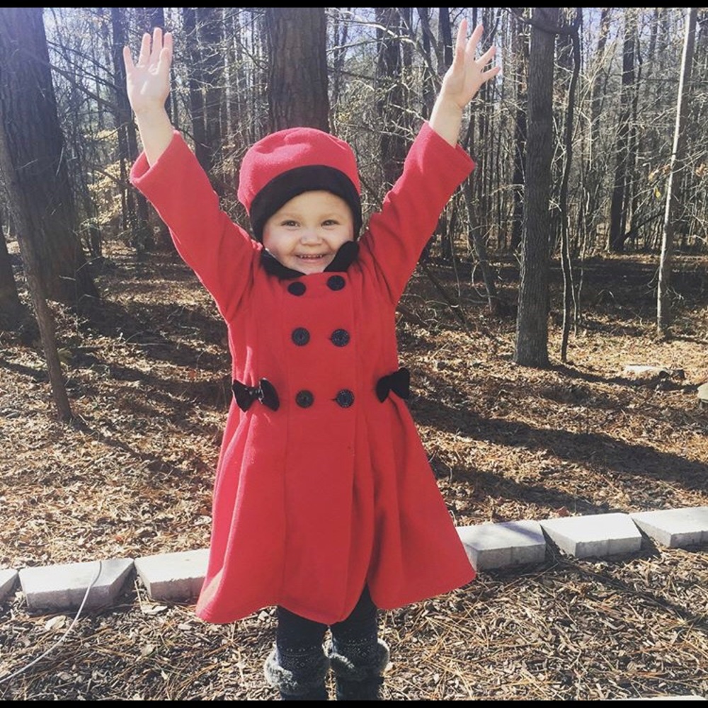 Red and Black Coat and Hat Set